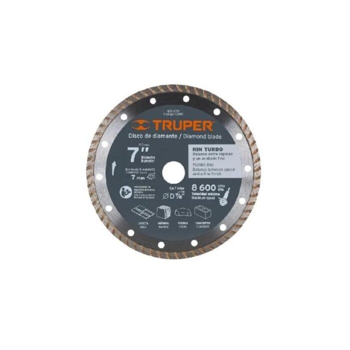 Disco De Corte 7'' Diamantado Turbo Truper #did-270
