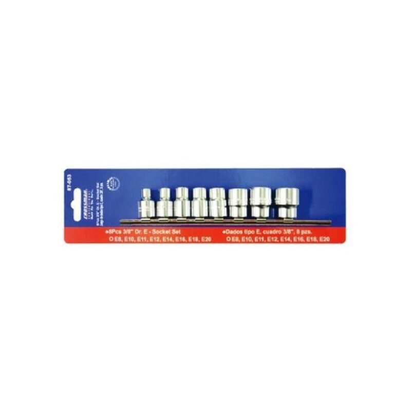 Juego De Dados Crossman Torx Hembra 3/8 (8pzas) #87-053