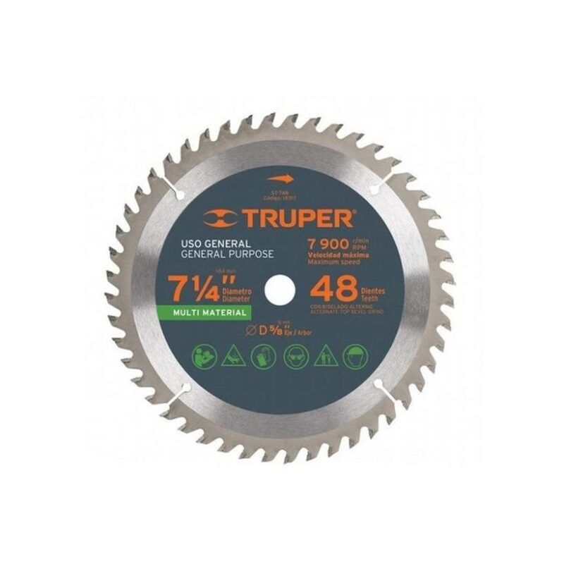 Disco Sierra Circular Truper Para Madera 7.1/4 X 48 Dtes