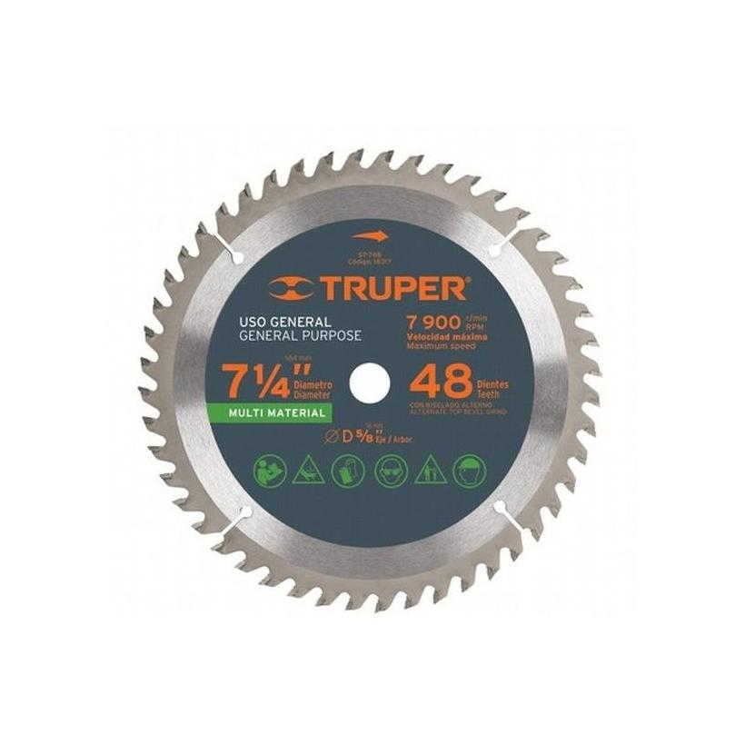 Disco Sierra Circular Truper Para Madera 7.1/4 X 48 Dtes