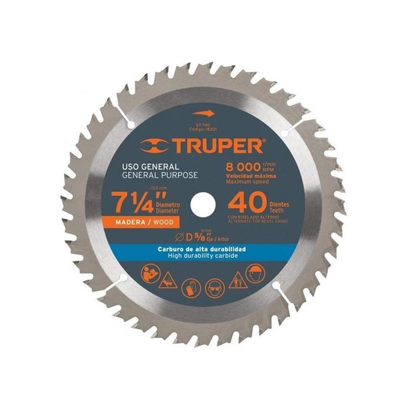 Disco Sierra Circular Truper Para Madera 7.1/4'' X 30 Dtes