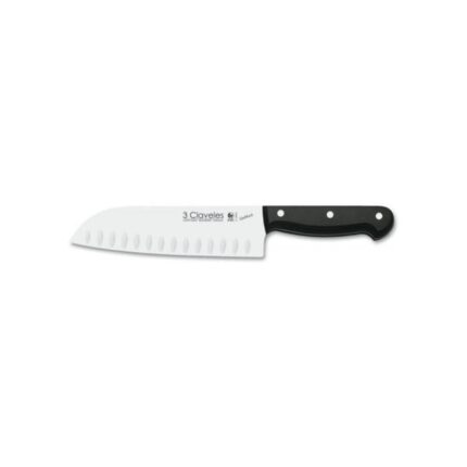 Cuchillo Santoku Alveolado Tres Claveles 18 Cms #1124