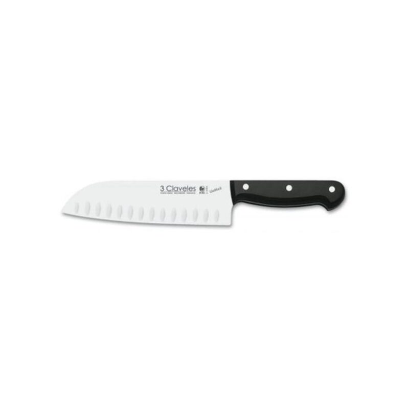 Cuchillo Santoku Alveolado Tres Claveles 18 Cms #1124